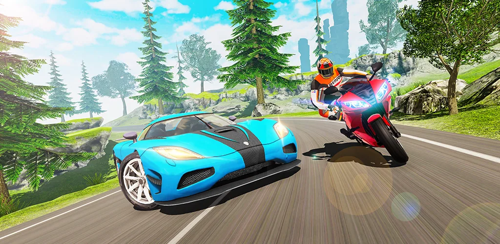 Motorcycle racing game artwork